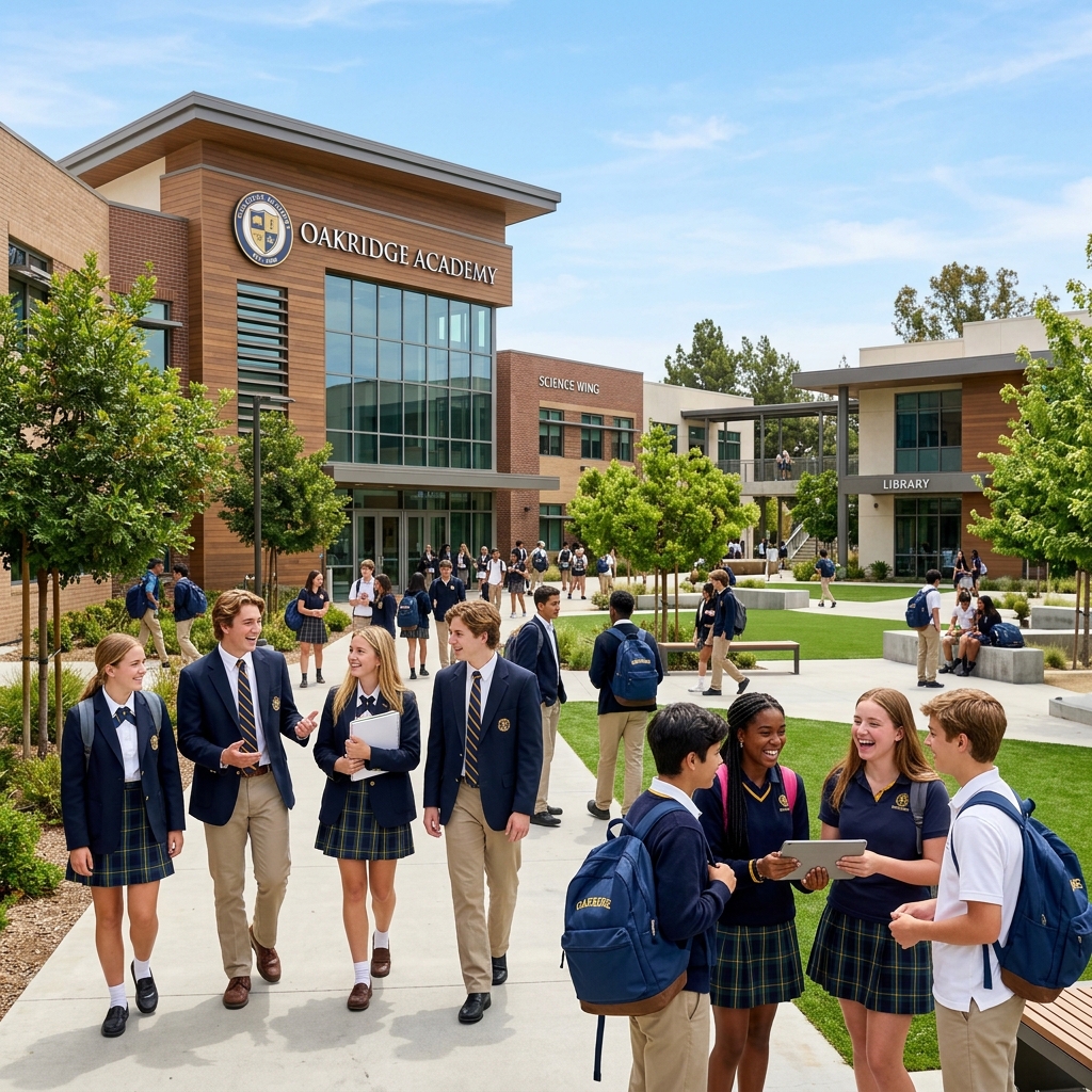 School 3 Modern Campus & Students